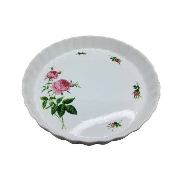 vintage christineholm porcelain floral deep pie/quiche dish - Picture 6 of 7